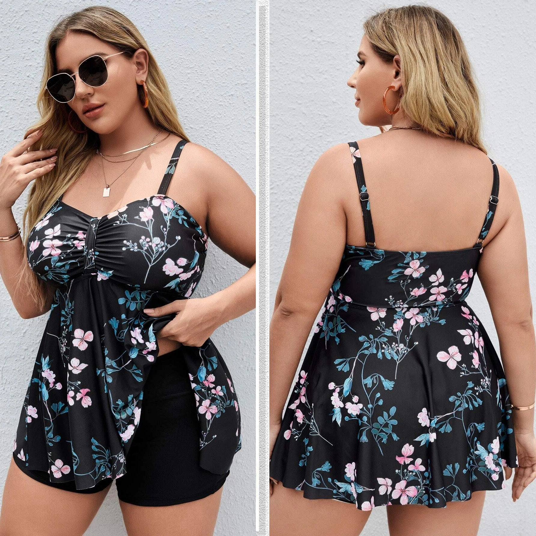 Plus Size Floral Two-Piece Bikini