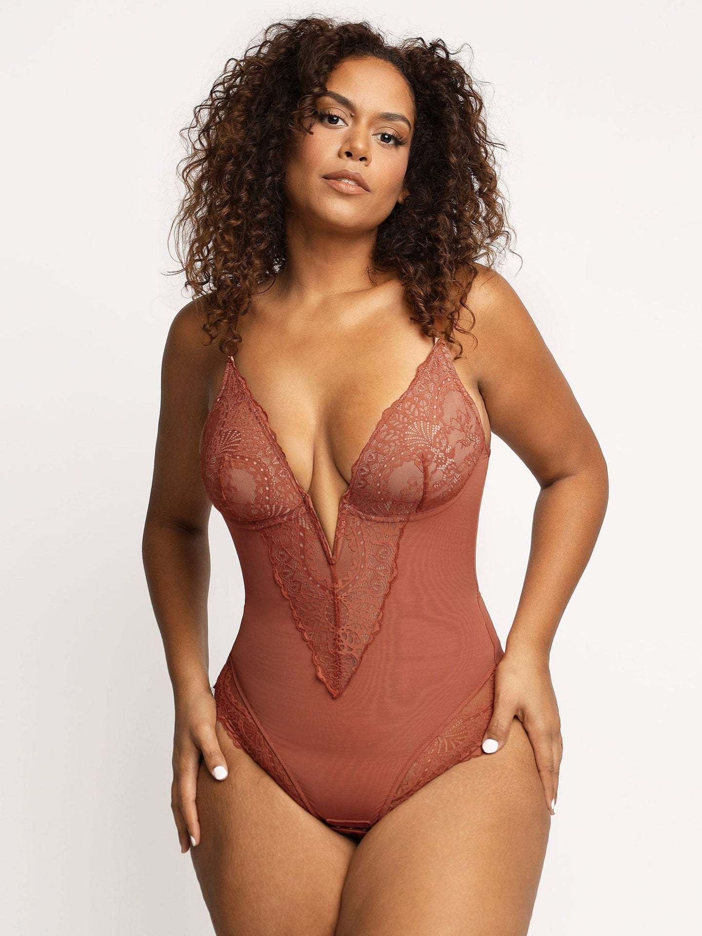 Plus Size Lace Shapewear Bodysuit