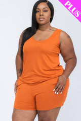 Plus Size Comfy Tank Top and Shorts Set