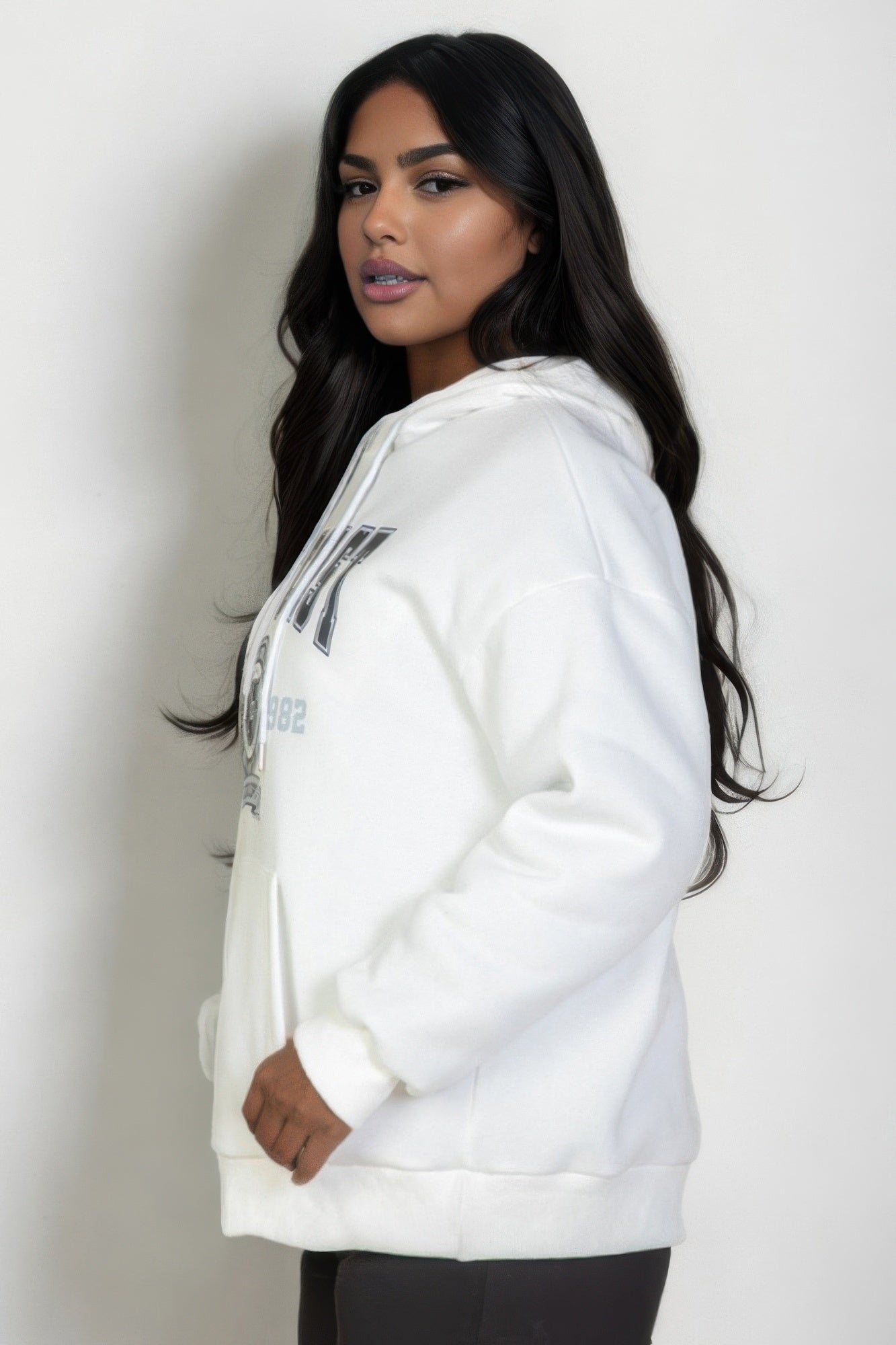 Plus Size Graphic Kangaroo Pocket Hoodie
