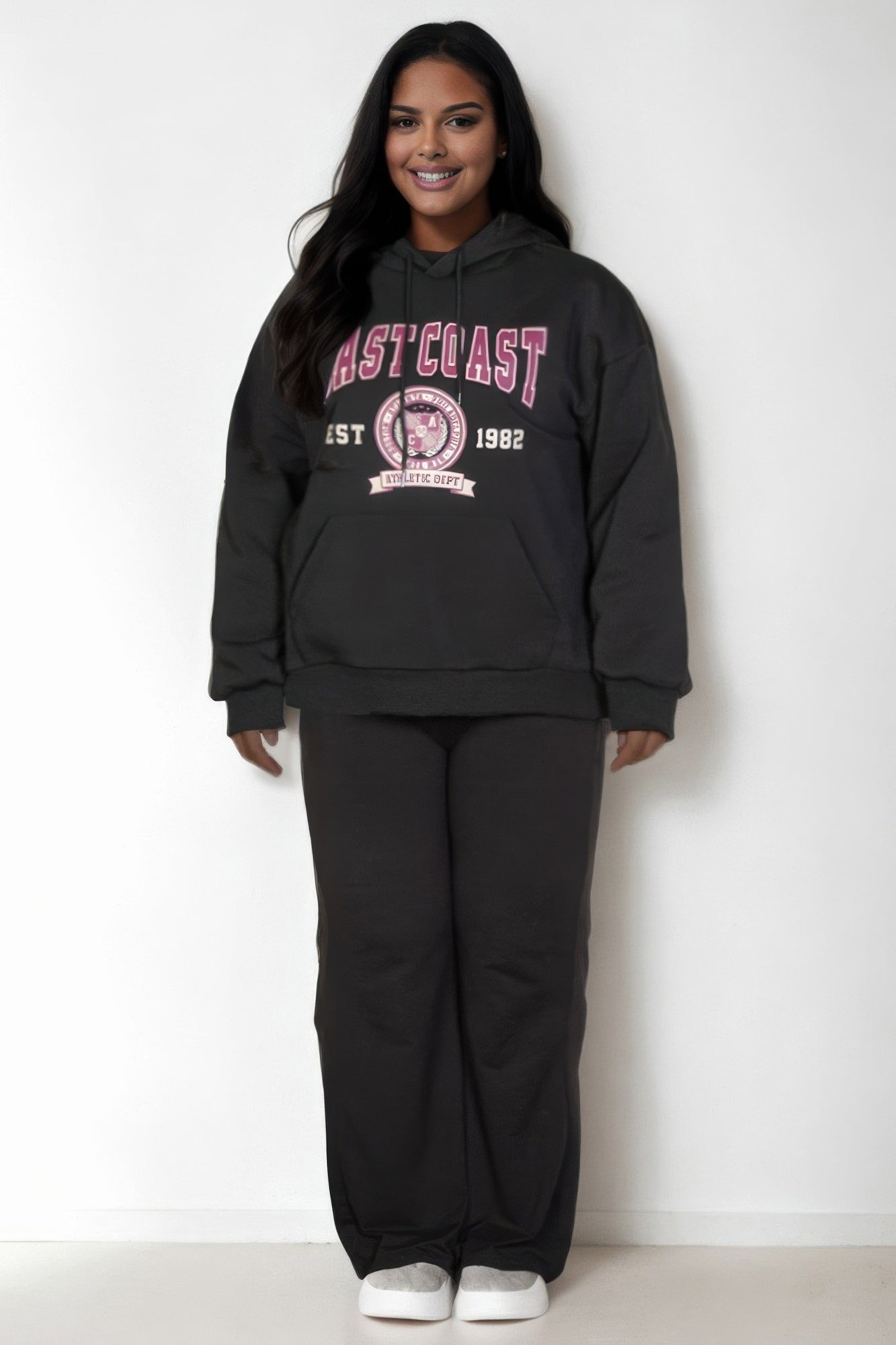 Plus Size Graphic Kangaroo Pocket Hoodie