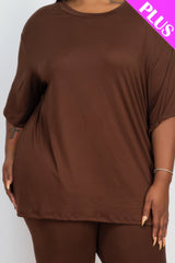 Plus Size Loose Fit Top and Shorts Set