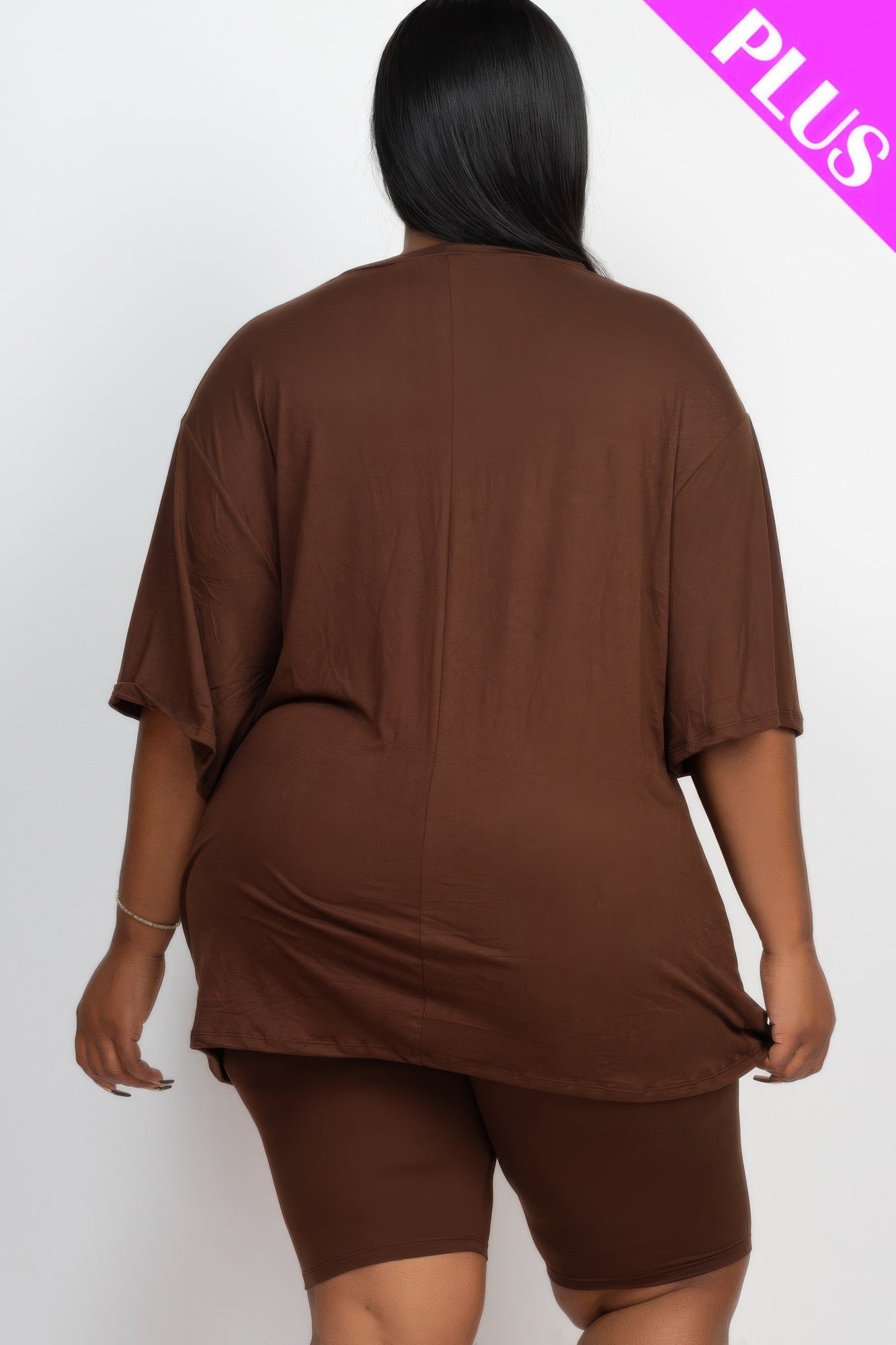 Plus Size Loose Fit Top and Shorts Set