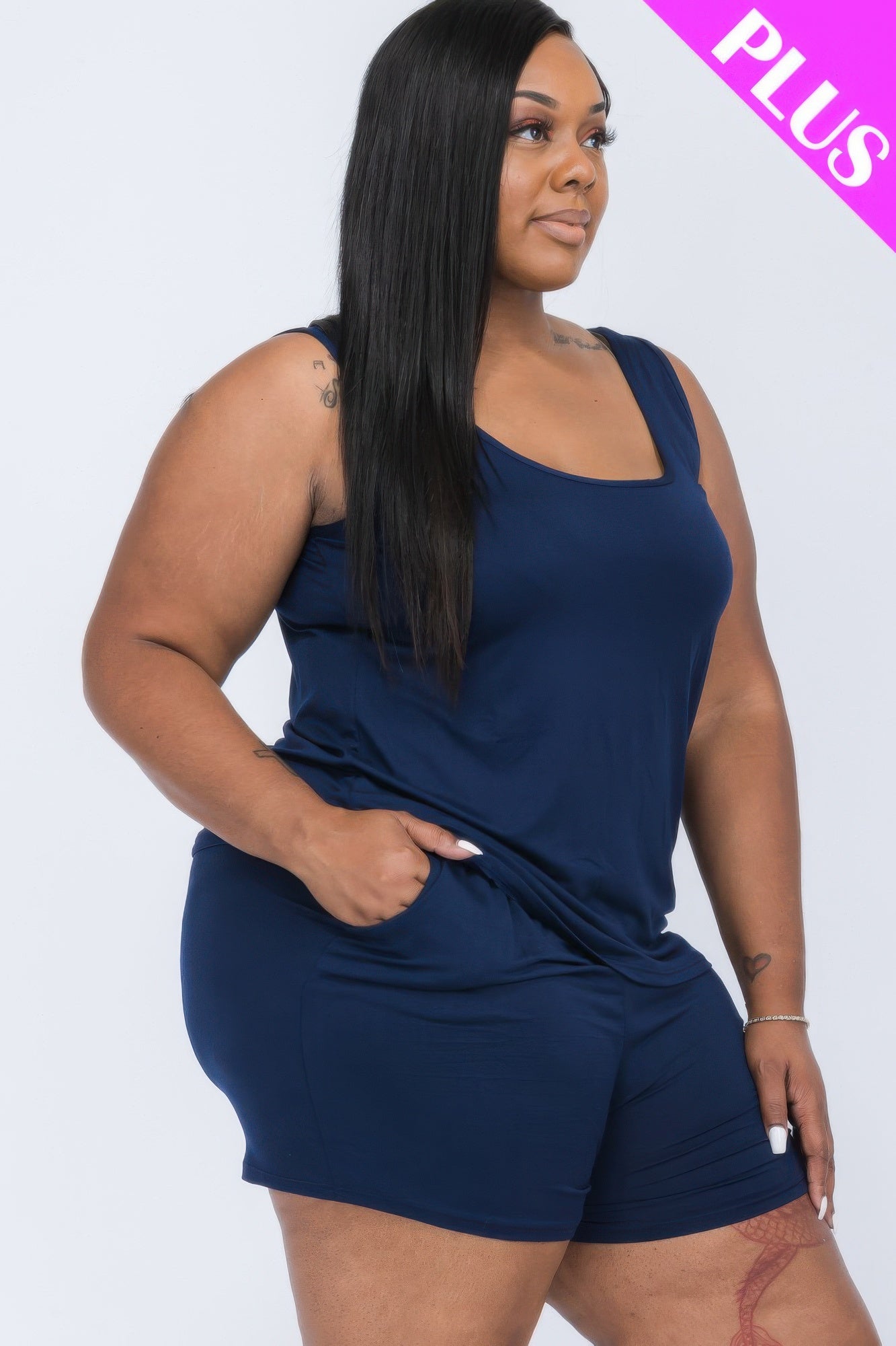 Plus Size Comfy Tank Top and Shorts Set