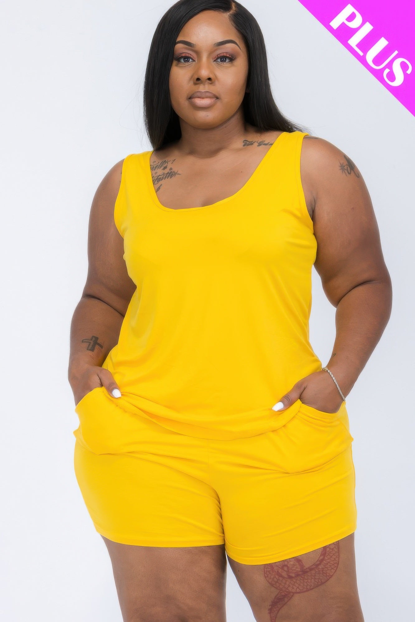 Plus Size Comfy Tank Top and Shorts Set