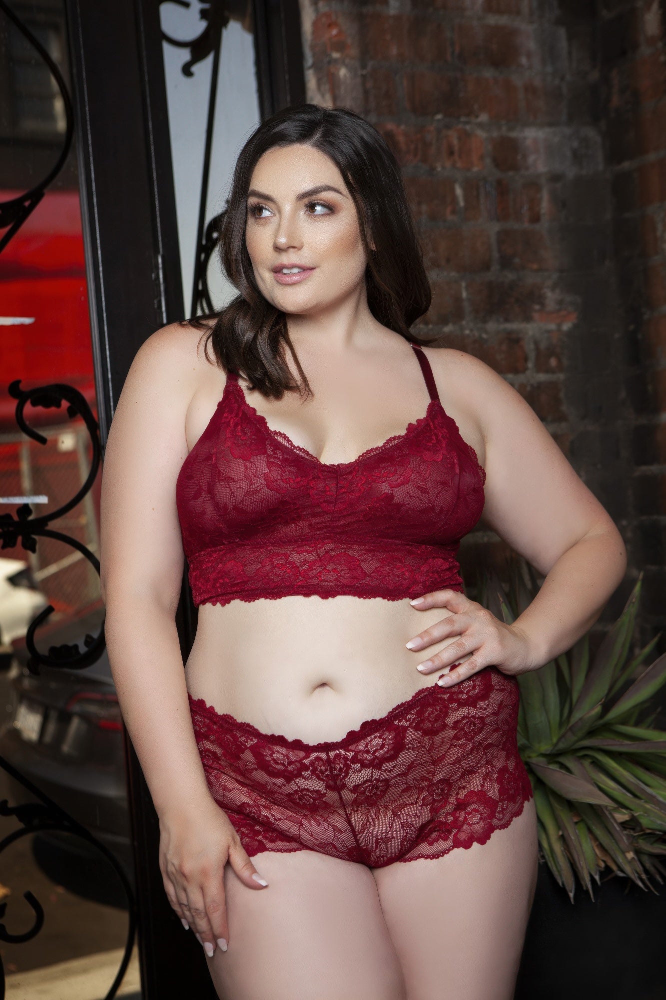 Plus Size Cindy Lace Cami Set