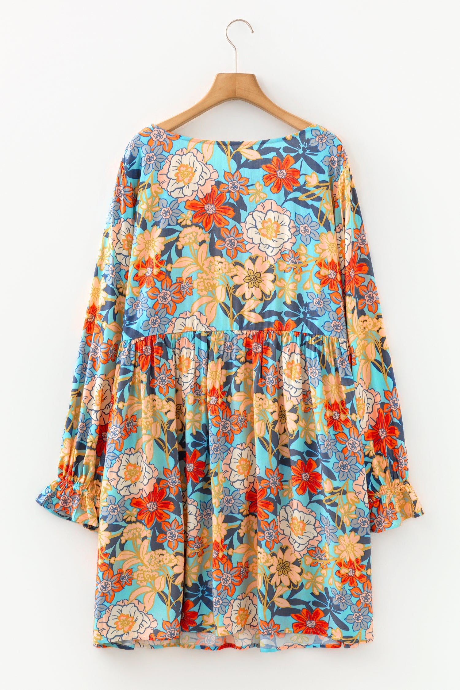 Plus Size Floral Ruffled Mini Dress