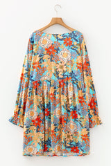 Plus Size Floral Ruffled Mini Dress