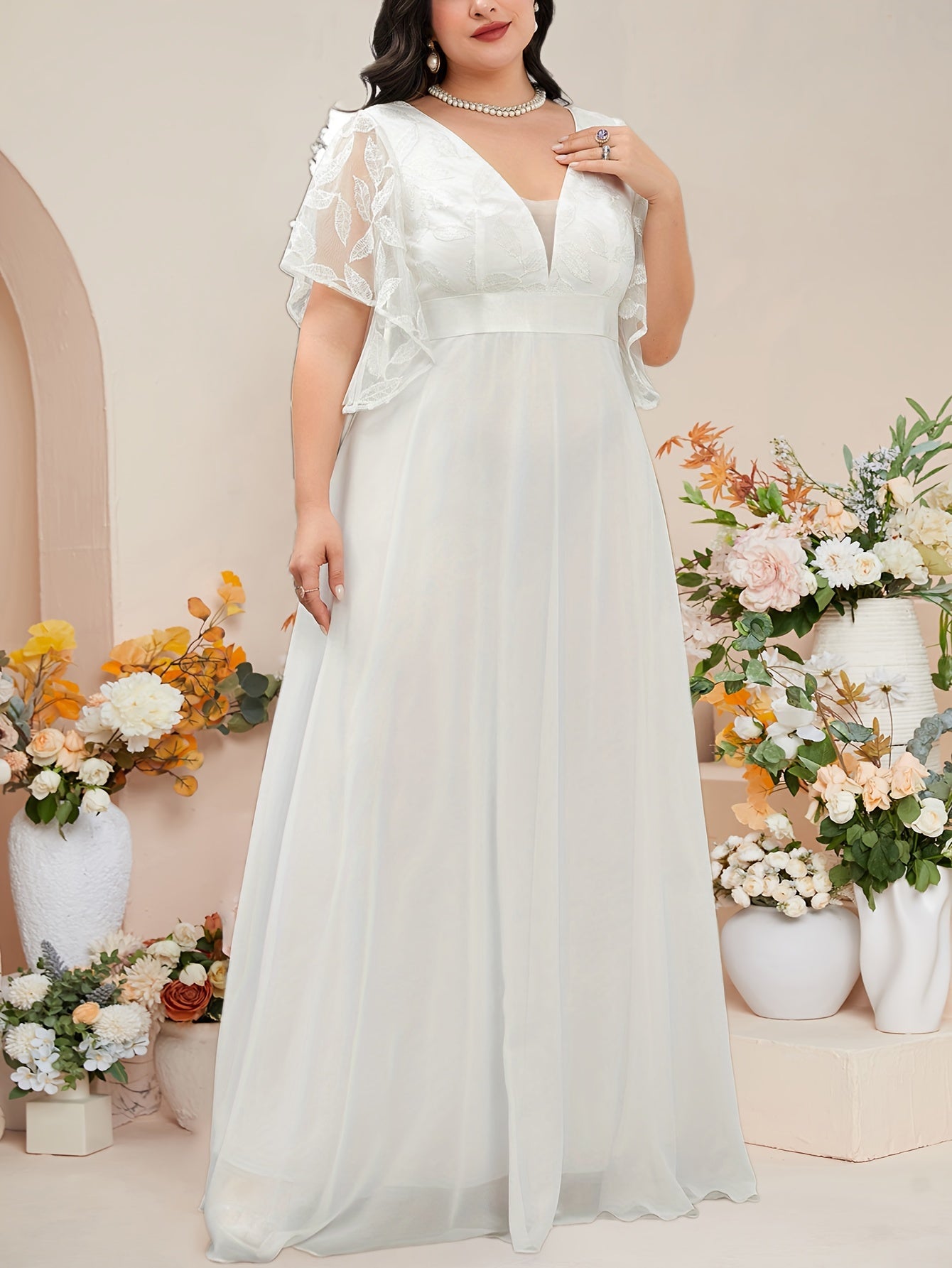 Plus Size Chiffon Wedding Gown