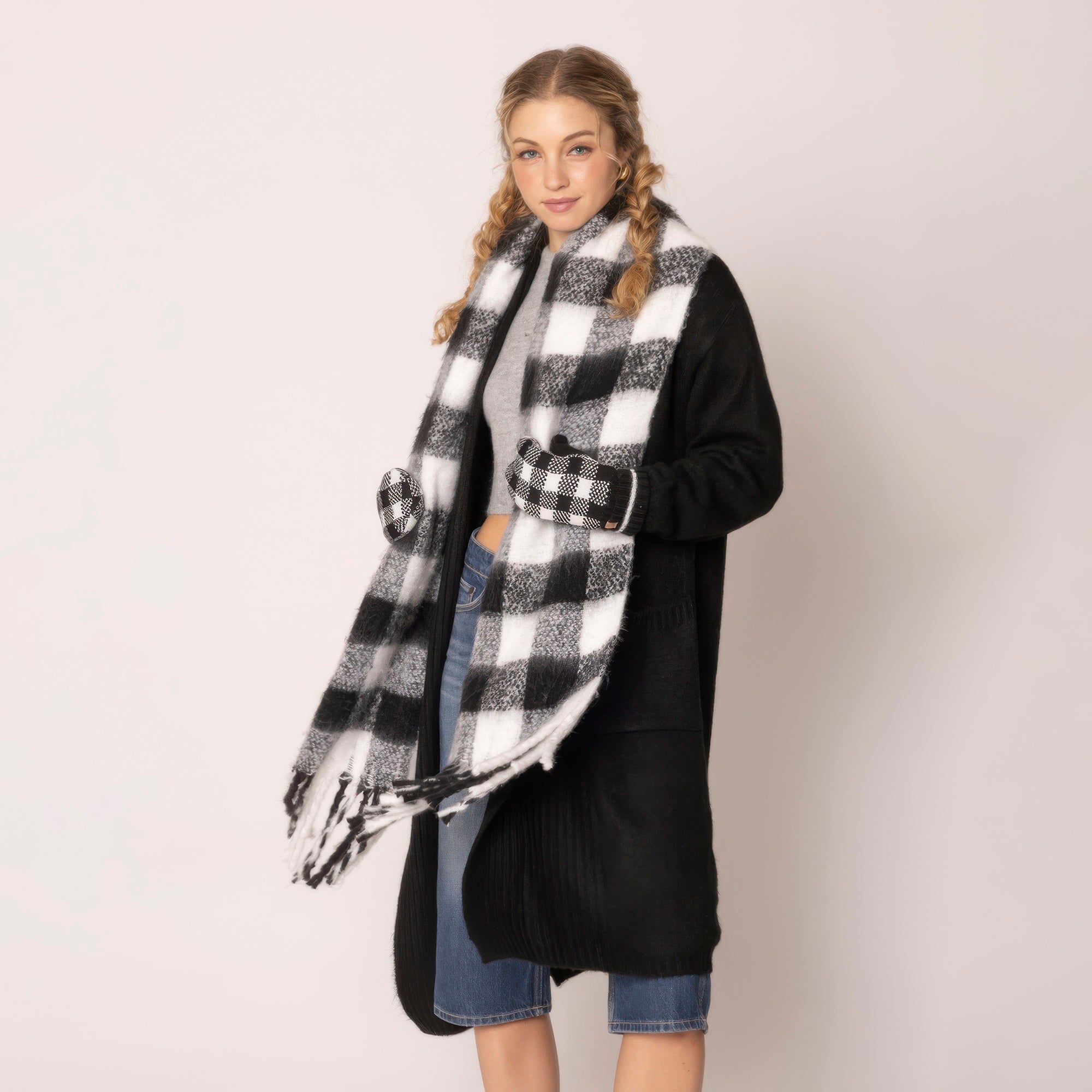 Plus Size Buffalo Plaid Scarf