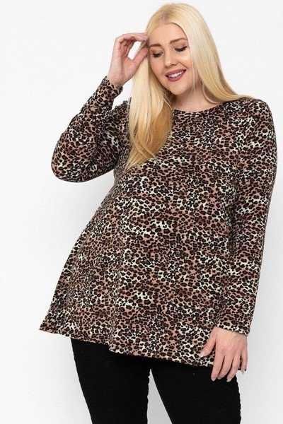Plus Size Cheetah Print Tunic