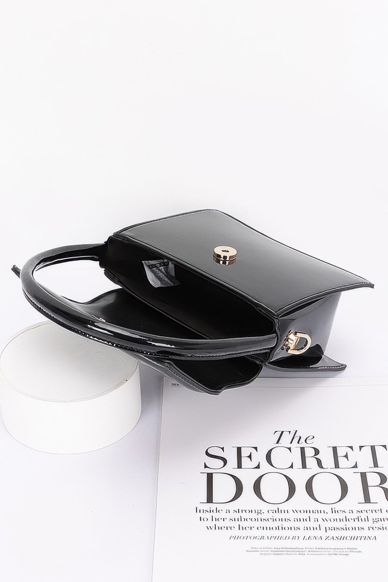 Plus Size Enamel Top Handle Flap Bag