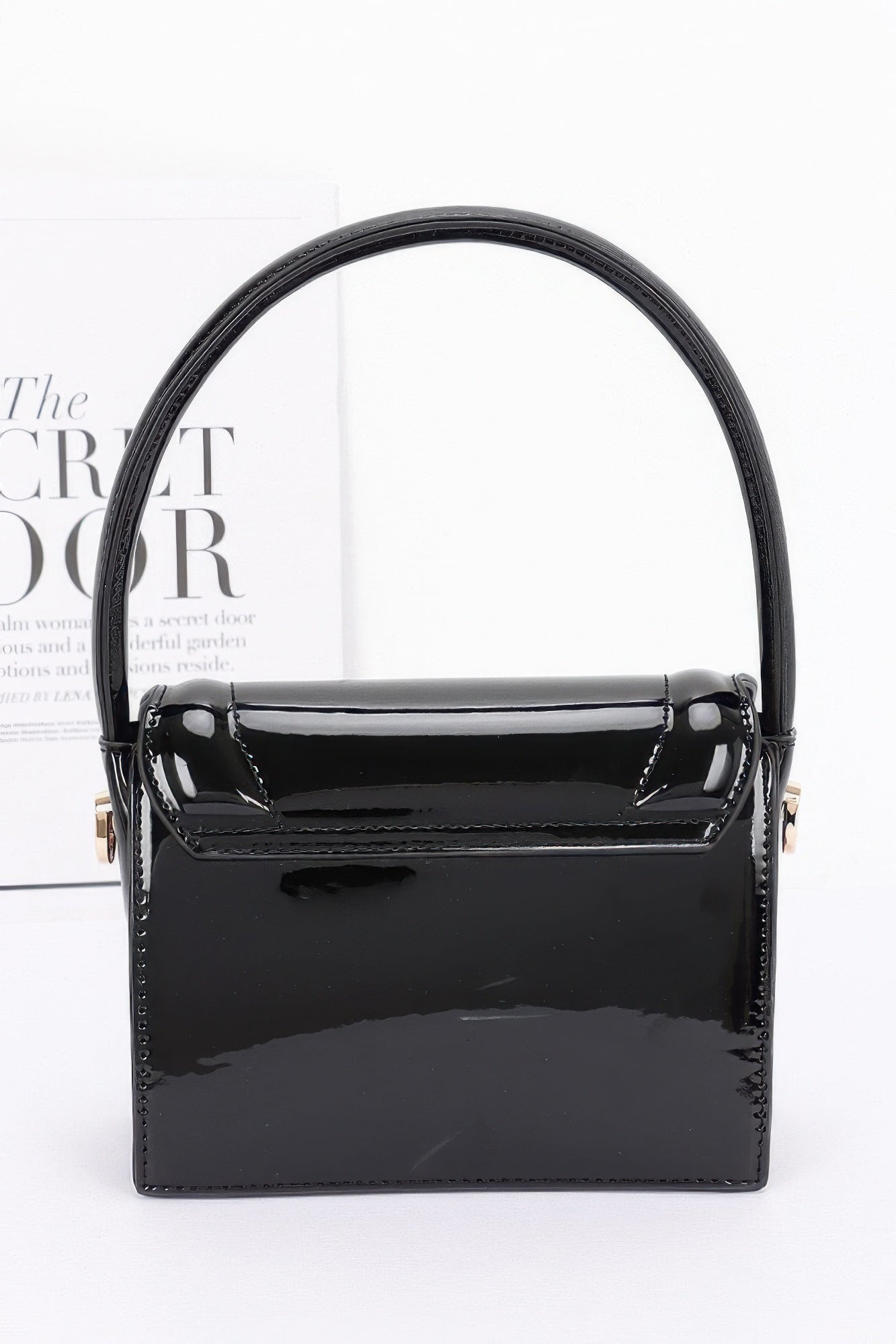 Plus Size Enamel Top Handle Flap Bag