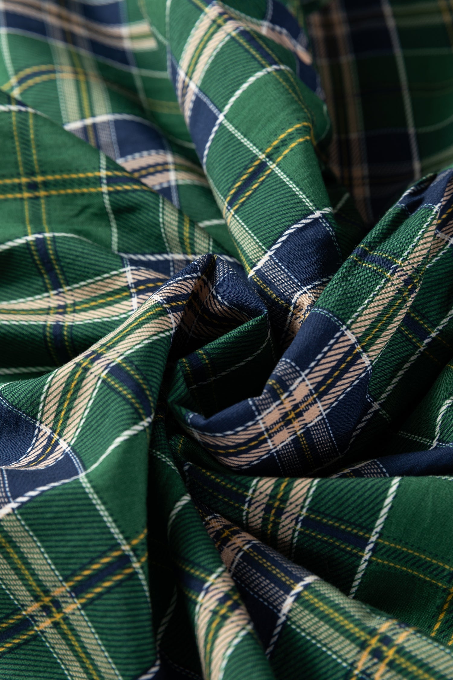 Plus Size Green Plaid Long Sleeve Shift Mini Dress