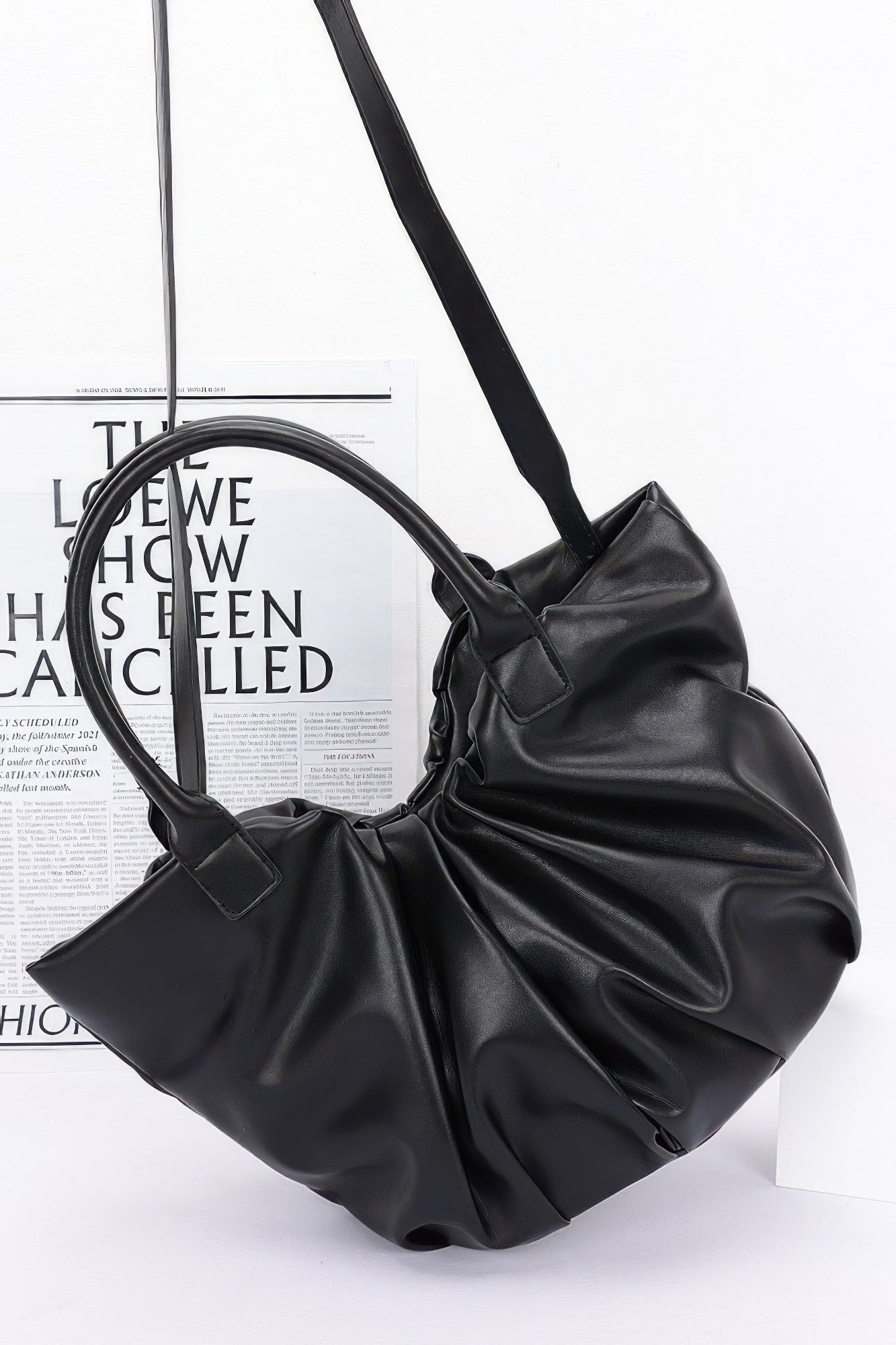 Plus Size Faux Leather Tote Bag