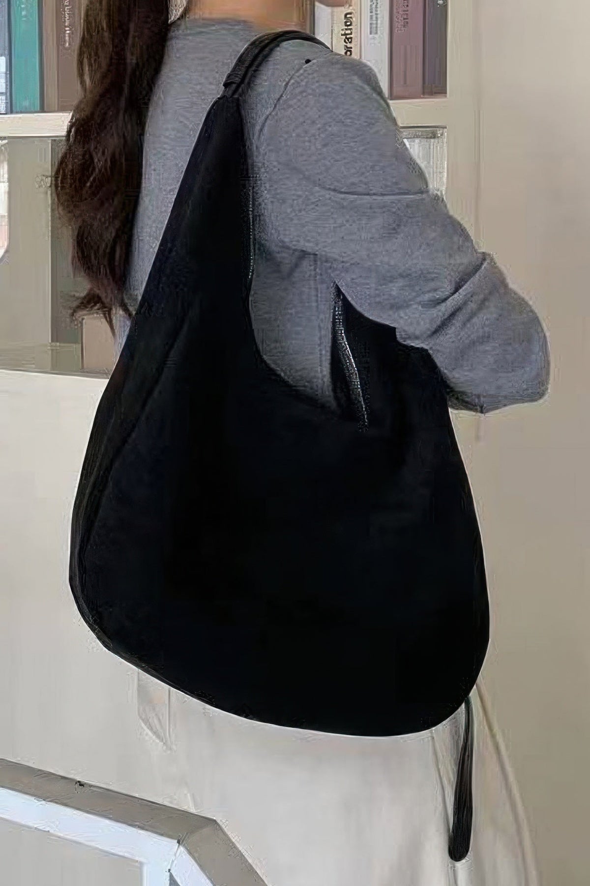 Plus Size Faux Suede Bindle Bag