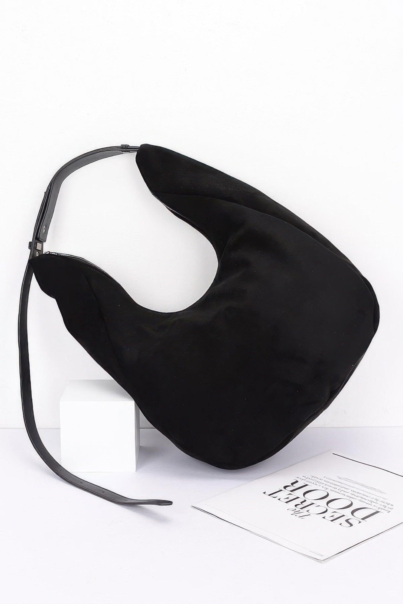 Plus Size Faux Suede Bindle Bag
