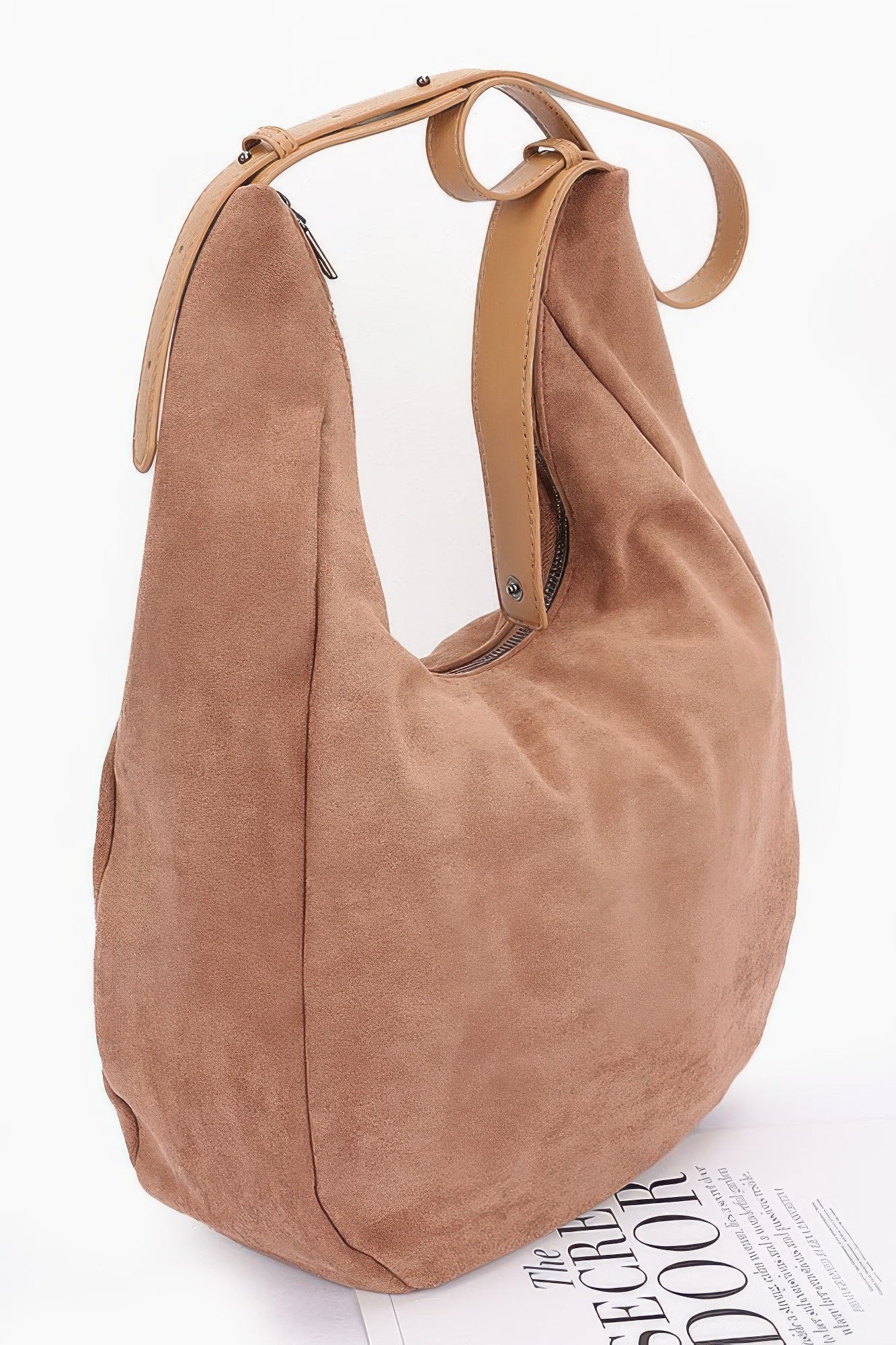 Plus Size Faux Suede Bindle Bag