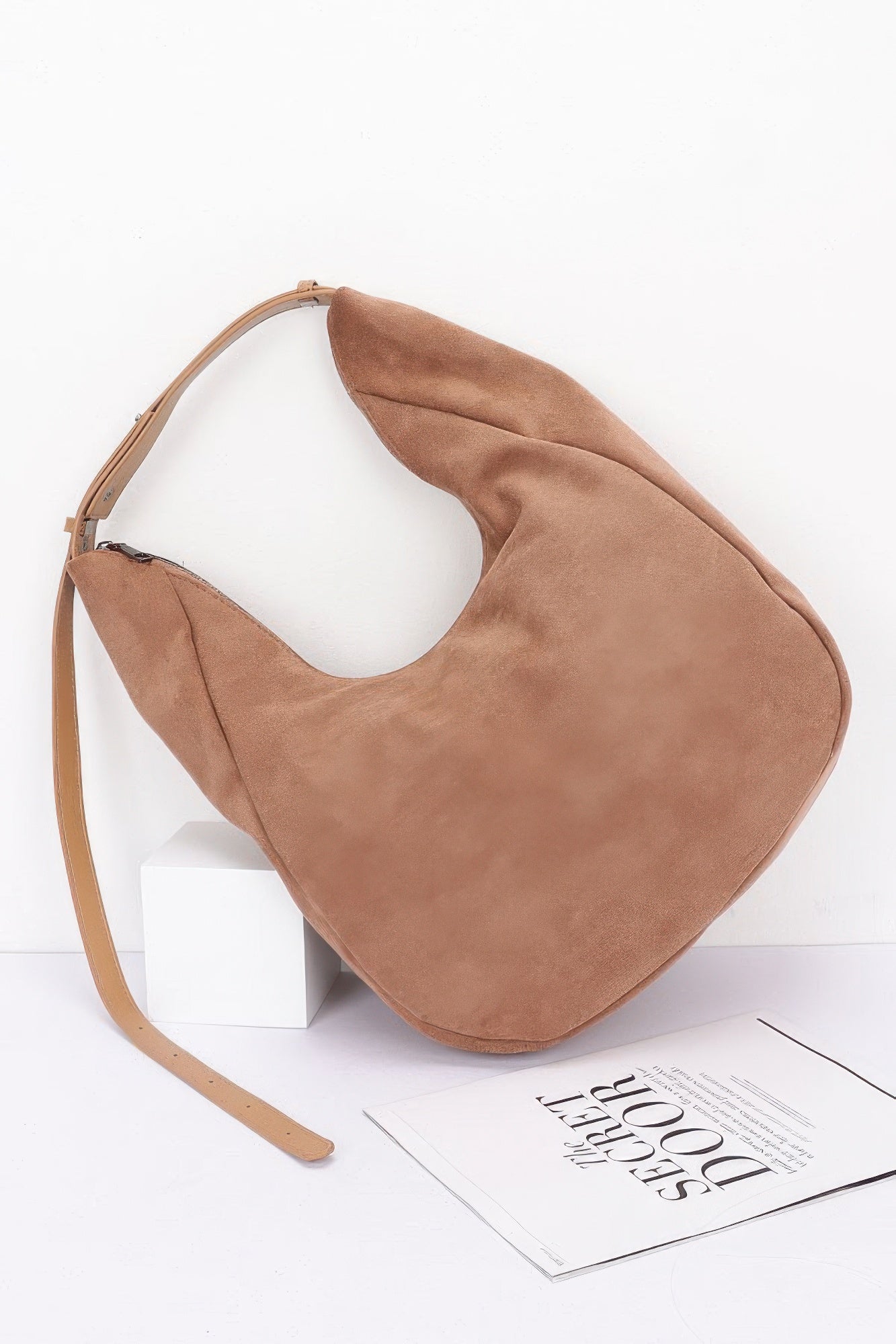 Plus Size Faux Suede Bindle Bag