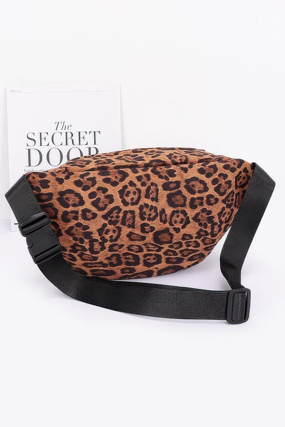 Plus Size Faux Suede Leopard Crossbody Bag