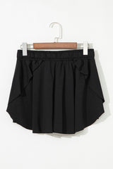 Plus Size Drawstring Waist Flared Tennis Skort