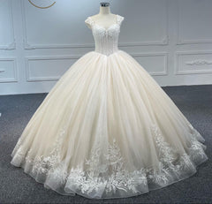 Plus Size Beaded Ball Gown Wedding Dress