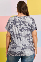 Plus Size Camo Print Casual T Shirt