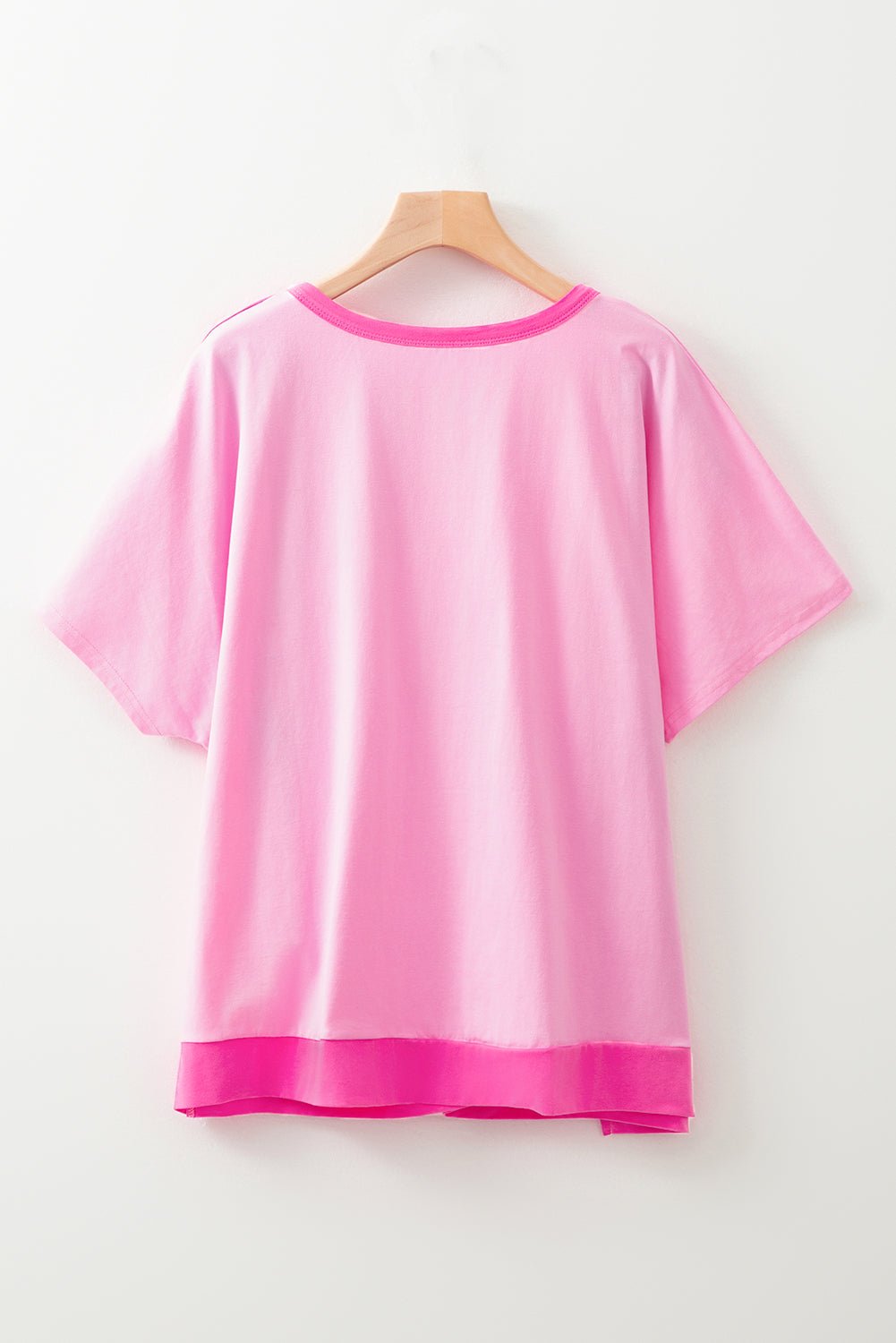Plus Size Colorblock Patchwork Henley Top