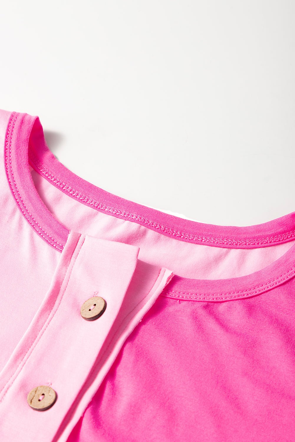 Plus Size Colorblock Patchwork Henley Top