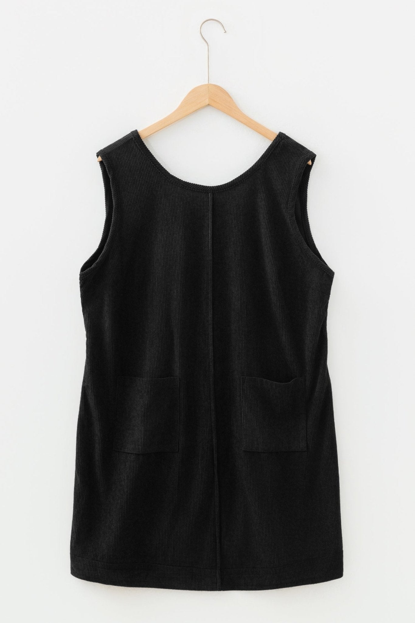 Plus Size Corduroy Patch Pocket Mini Dress