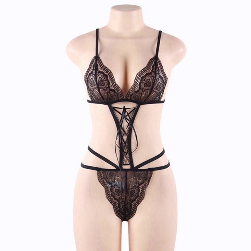 Plus Size Lace One-Piece Erotic Lingerie Set