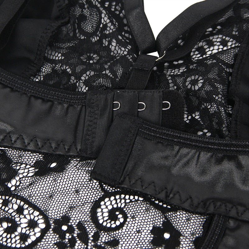 Plus Size Lingerie Lace Leather Slip Nightdress