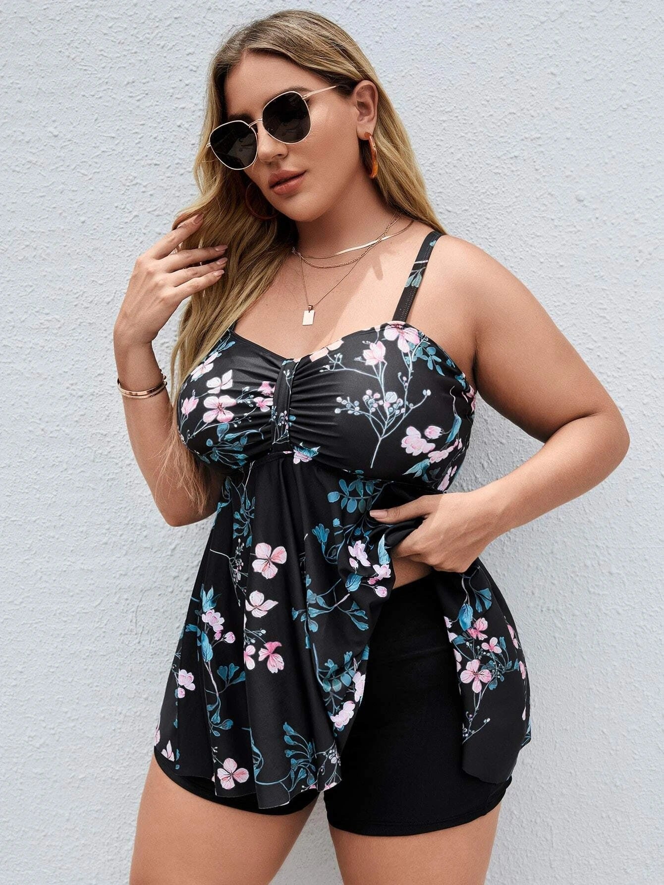 Plus Size Floral Two-Piece Bikini